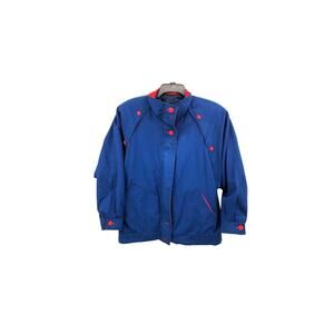 Current Seen Vintage Jacket Size Medium Blue Red Shoulder Pads